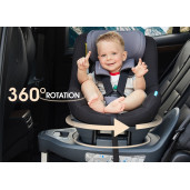 Apramo - Scaun auto rotativ i-Size Mettro Hub, Dawn Grey 40-105 cm