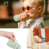 Babymoov - Sticla ergonomica din silicon verde