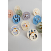 BIBS - Set 2 suzete Colour Studio Collection Stripe Latex, tetina rotunda, 0 luni+