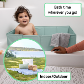 Ingenuity - Cadita pliabila pentru calatorii Tuckaway Travel Tub Sage