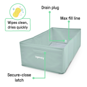 Ingenuity - Cadita pliabila pentru calatorii Tuckaway Travel Tub Sage